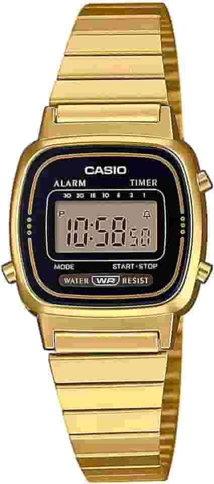 Relógio de Pulso Casio Feminino Digital Vintage Dourado LA670WGA-1DF