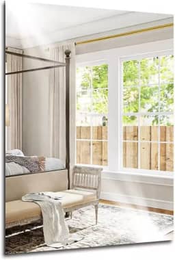 Espelho Decorativo Retangular 60X40cm Ladipado 4mm de Espessura com KIT Instalação para Parede Sala Quarto e Banheiro