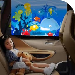 Cortina Magnética Blackout Infantil para Automóveis, Proteção Solar (Fundo do mar)