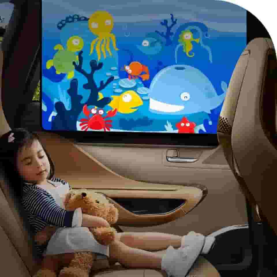 Cortina Magnética Blackout Infantil para Automóveis, Proteção Solar (Fundo do mar)