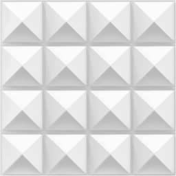 TroyStudio Painel difusor de som acústico – 30 x 30 x 2,5 cm, pacote com 8, painéis de arte de parede difusor de estúdio de plástico, difusor de tratamentos acústicos para decoração de parede e teto (pirâmide, branco)