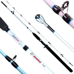 Vara para Carretilha 50lbs Ação Rápida Lumis 2,40m 8'0 Pés 2pts Fibra de vidro Maciça