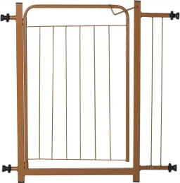 Portão Cachorro Pet Cercado Segurança para Cães e Bebês Largo 69 a 84cm com Extensor 10cm Cor Marrom Romero