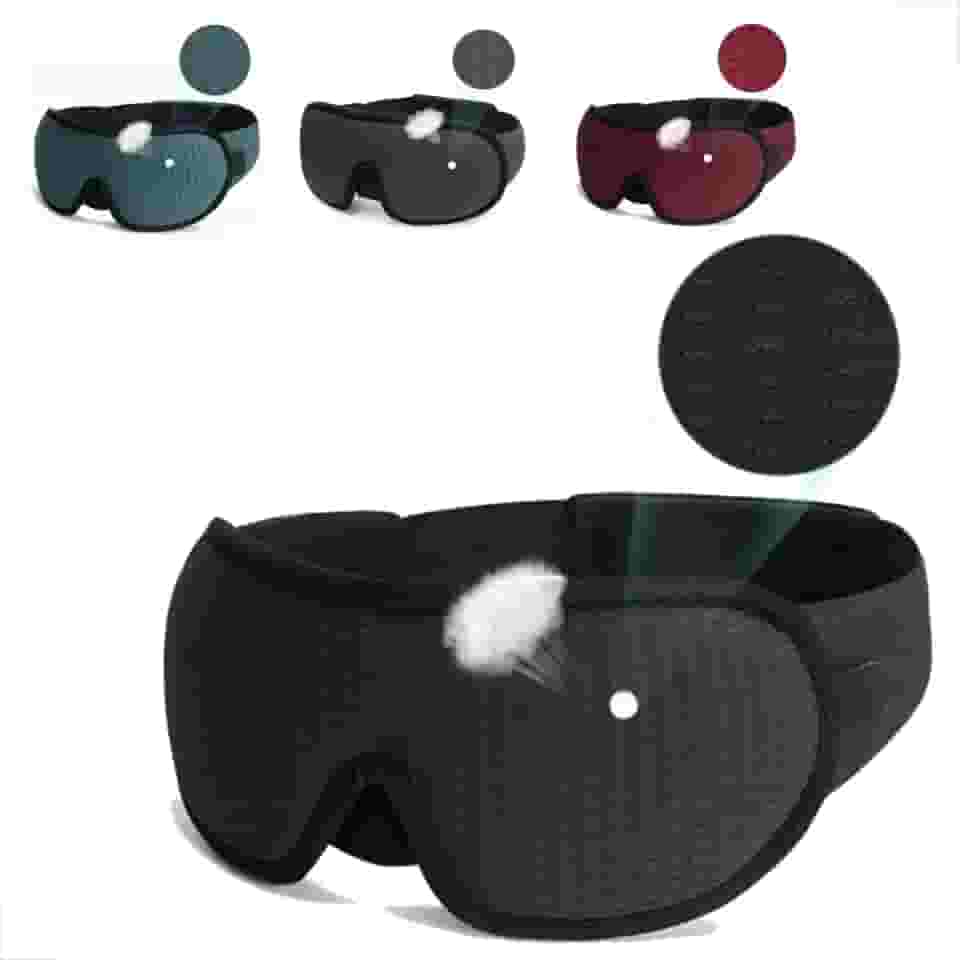 Máscara de Dormir 3D Tapa Olhos 100% Bloqueadora Luminosidade com alça ajustável Mascara de Sono (Preto)