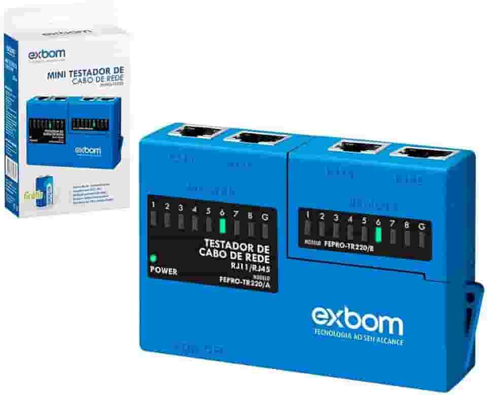 Mini Testador de Cabo de Rede RJ45 e RJ11