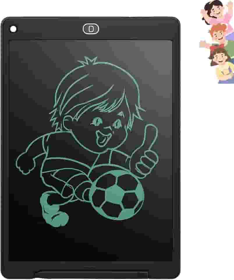 Lousa Mágica Infantil Digital Tablet Escrita Colorida Para Desenho Criança LCD (Preto, 12 polegadas)