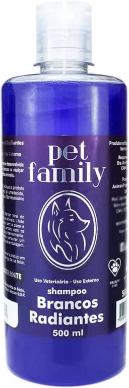 Shampoo Branqueador Pet Para Cães E Gatos Pelos Brancos 500ml Matizador Profissional Banho Tosa