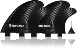 RedSkull - Quilha Surf Quadriquilha Padrão Fcs1 Rigida 4 Fins Laterias Large Injetada - Prancha de Surf, Sup, Long, Fun