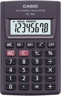 Calculadora de Bolso HL-4A 8 Dígitos Preta Casio