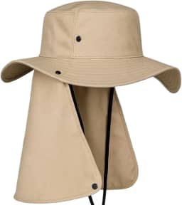 Chapéu de Pescador Australiano com Proteção Aba Larga Protetor de Nuca Sol Pesca Camping
