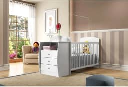 Berço Cômoda 3 Gavetas Padrão Nacional, Multimóveis, Branco