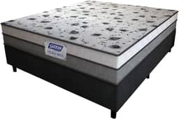 Cama Box Casal Colchão Espuma D33 Fort 138x188x59cm Cinza/Branco Gazin - Suporta até 150kg por Pessoa