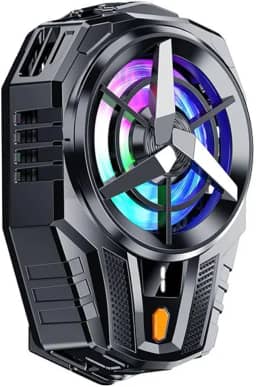 Suporte Refrigerador para Celular com LED RGB, 3 Velocidades de Resfriamento, Fivela Telescópica Ajustável 6.5-8.4cm, Ventilador Gamer para Smartphones