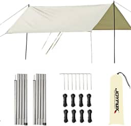 Joyfox Tenda Gazebo Para Barraca Camping, PortáTil Tela Toldo ProteçãO Uv 50+ Upf E ImpermeáVe (5 * 3m Branco)
