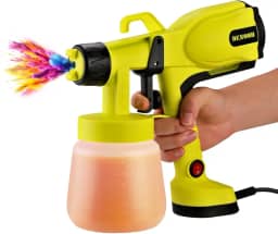 Pistola de Pintura Elétrica 400W Profissional Portátil Pulverizadora 800ml 38,000RPM com 2mm Bico 3 Modos De Pulverização Viscosidade Máxima 80DIN-Secs