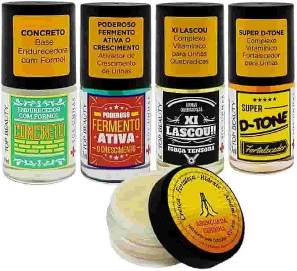 Kit SOS Unhas Top Beauty Tratamento Fortalecedor de Unhas - 5 Peças