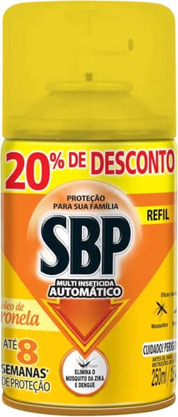 Multi Inseticida Automático Refil Citronela 250 ml Embalagem Econômica, SBP, 250 Ml