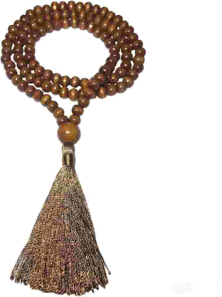 Japamala 108 Contas de Madeira 8mm Dourado