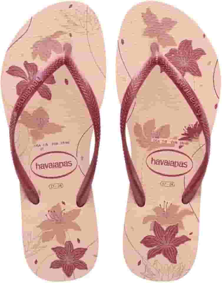 Chinelo Havaianas Slim Organic Preto Rosa