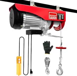 FINYQBET Talha Guincho Elétrica Guindaste 400kg/800kg - Para 12m Coluna, Cabo de Aço, Motor 600W Cobre Puro, IP54 à Prova d'Água - Ideal para Construção, Armazéns e Oficinas (110, Volts)