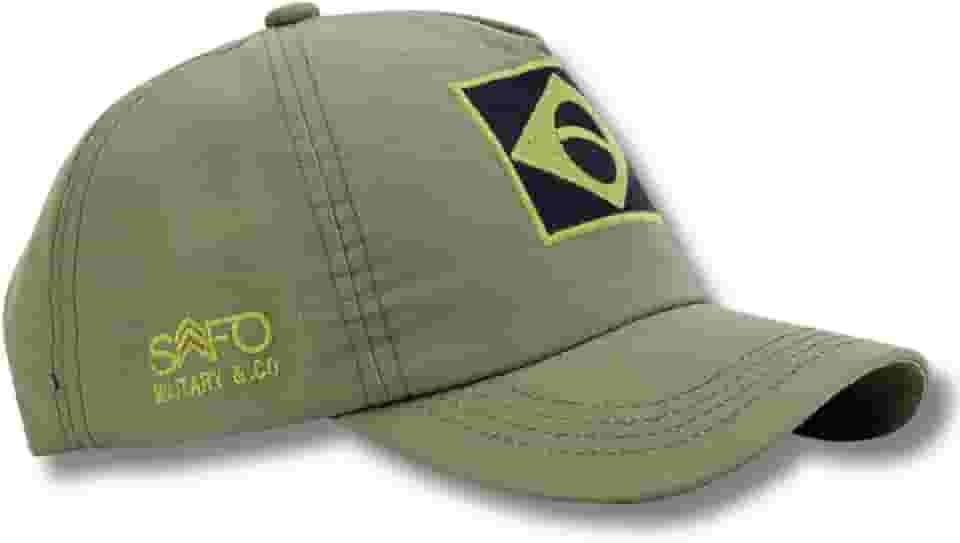 Boné Tático Patriota Safo - Bordado com Bandeira do Brasil, Confortável, Antimicrobiano e com Proteção UV50+ Estampa Militar, Resistência em Ripstop, Alta Durabilidade