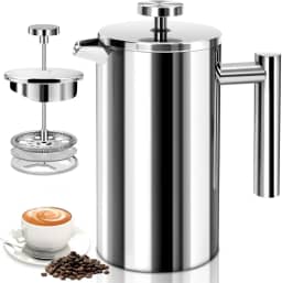 800 ml Prensa Francesa, Aço Inox 304,Cafeteira Italiana, Prensa Francesa Stanley, Cafeteira Francesa Prensa, Prensas Francesas com Filtro de 4 Estágios e Isolamento Duplo