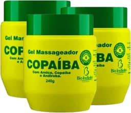 3 Gel Massageador de Copaíba Arnica e Andiroba, 240g, Bio Instinto