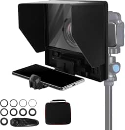 Teleprompter, Teleprompter para Celular, Teleprompter de 10,5 Polegadas, Teleprompter com Controle Remoto e Aplicativo, Portátil