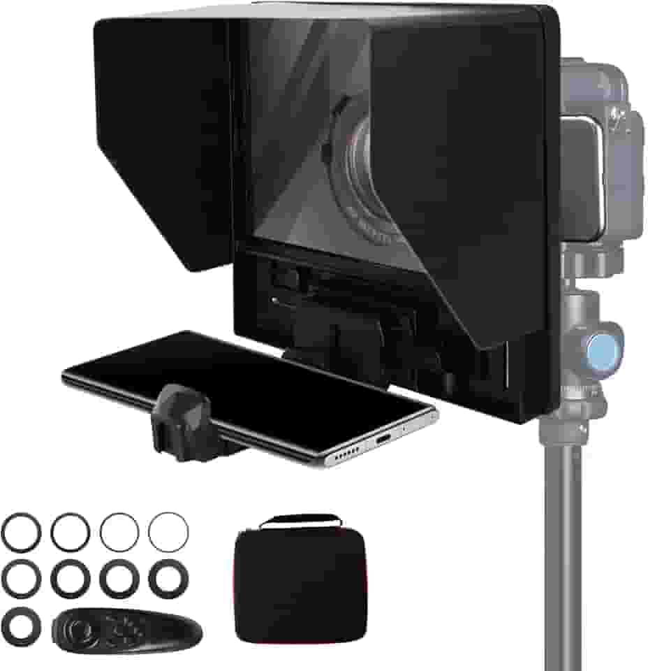 Teleprompter, Teleprompter para Celular, Teleprompter de 10,5 Polegadas, Teleprompter com Controle Remoto e Aplicativo, Portátil