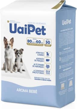 TAPETE HIGIÊNICO UAIPET PREMIUM 80cmx60cm C/30 - AROMA BEBÊ