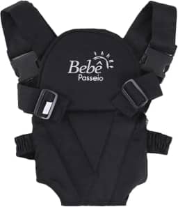 Canguru Carrega Bebê Ergonômico Passeio Suporta Até 15Kg - Preto