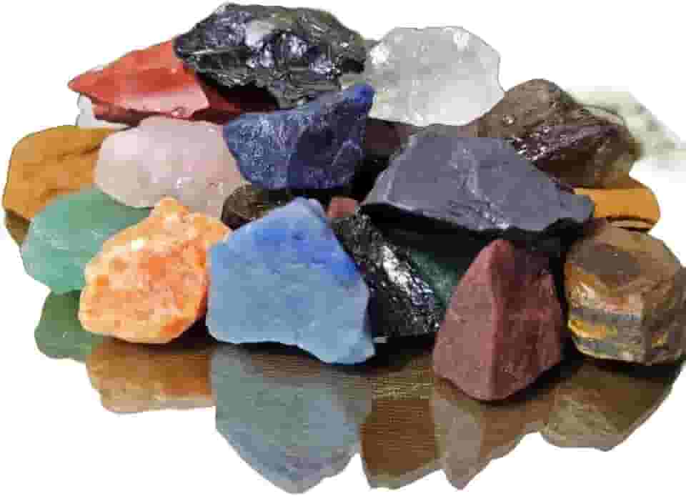 Pedras Brutas Mista Pedra Natural Bruta Semi Preciosa Cristais Pedras Naturais Brasileiras 1kg - Pedras Brutas de 2 a 4 cm para Energização, Decoração e Purificação Energética