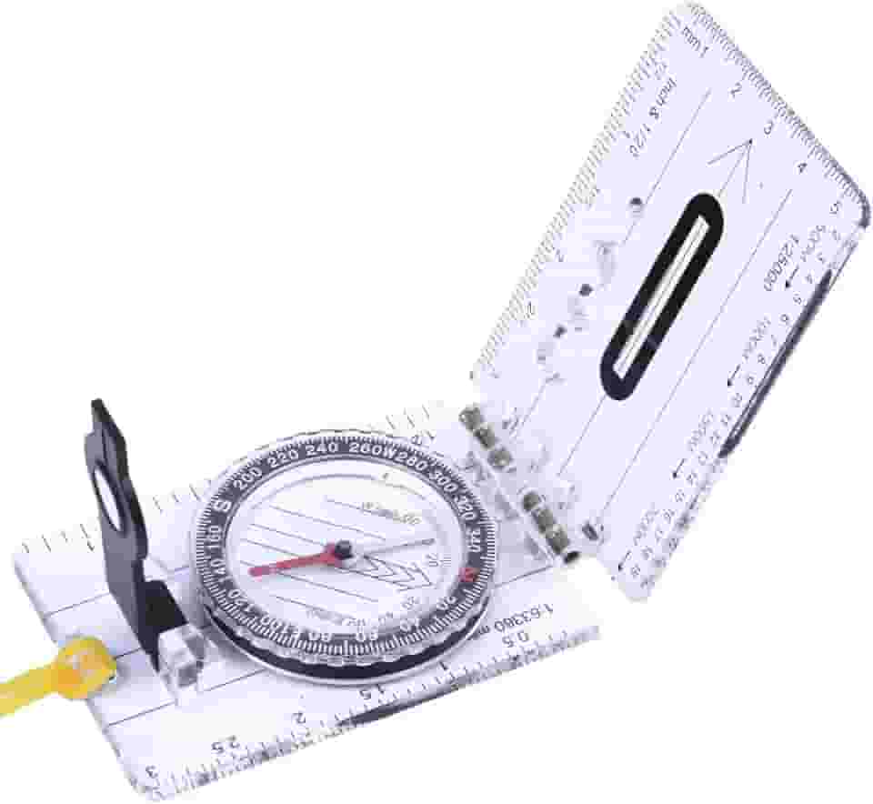 Bússola Multifuncional com Régua 16cm e Lente de Aumento para Mapa,Ideal para Aventuras ao Ar Livre