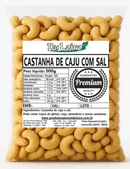 Castanha de Caju Torrada Inteira Com Sal – W1 Premium (500g)