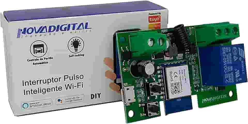 Interruptor Pulso Inteligente Wi-fi 7v 32v Automação Para Portão De Garagem, Persiana, Fechadura Eletrônica Compatível com Alexa