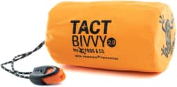 Saco de dormir de emergência Tact Bivvy 2.0, compacto ultra leve, à prova d'água, capa térmica para saco de bivy, kit de sobrevivência para abrigo de emergência – com saco de coisas, mosquetão, apito de sobrevivência + ParaTinder