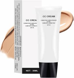 GHFCZOO Creme Cc Para Ajuste Do Tom De Pele Para Pele Madura, Correção Completa, Super Ativo, Leve, Hidratante, Fps 50, 1,0 Fl Oz (Natural, 30 Ml)
