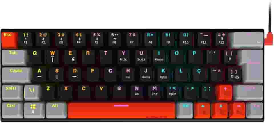 TECLADO GAMER MECANICO PCYES KUROMORI 60% - SWITCH BLUE - LED RAINBOW - PTKM60BL