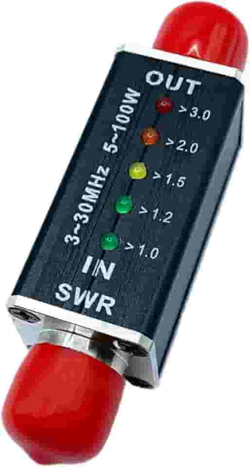 Medidor de potência VSWR 5-100W profissional com 5 luzes indicadoras de LED Medidor VSWR para transmissão de rádio de campo externo