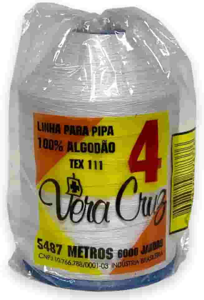 Linha Vera Cruz Para Pipas Fio 04 de 6000 Jardas 100% Algodão Tex 111 (Branco)