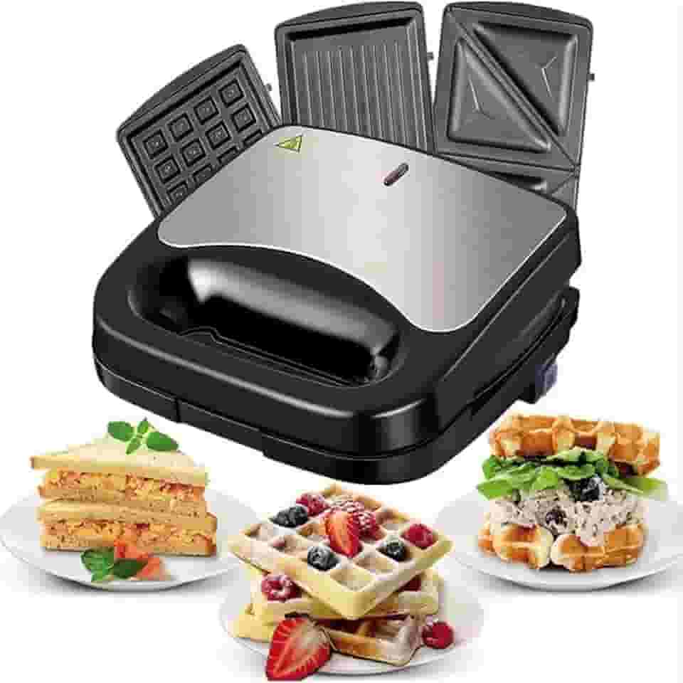 Maquina 3 Em 1 Waffle Grill Sanduicheiras 110v e 220v(110v)