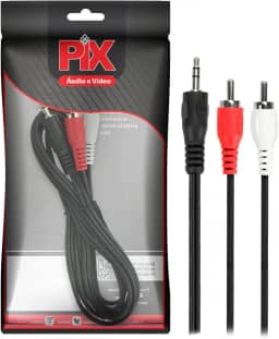 Cabo P2+Rca Niquel - P2 Estereo + 2 Rca Macho - 1.80M