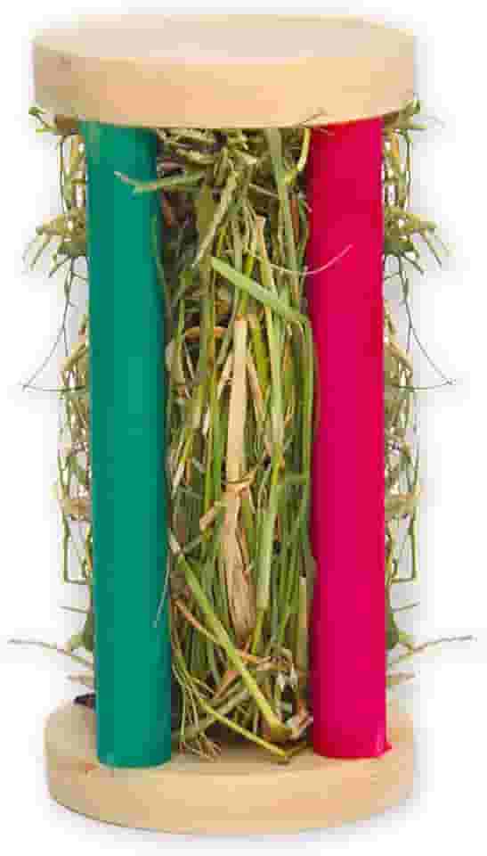 Porta Feno Alfafa Cilindro Colorido 12x6cm Para Roedores