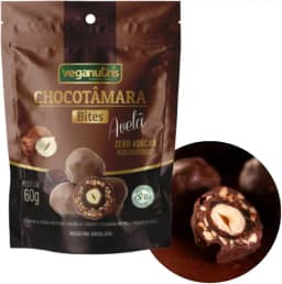 BOMBOM VEGANO DE TÂMARA COM AVELÃ E CHOCOLATE 70% CHOCOTÂMARA BITES VEGANUTRIS 60G
