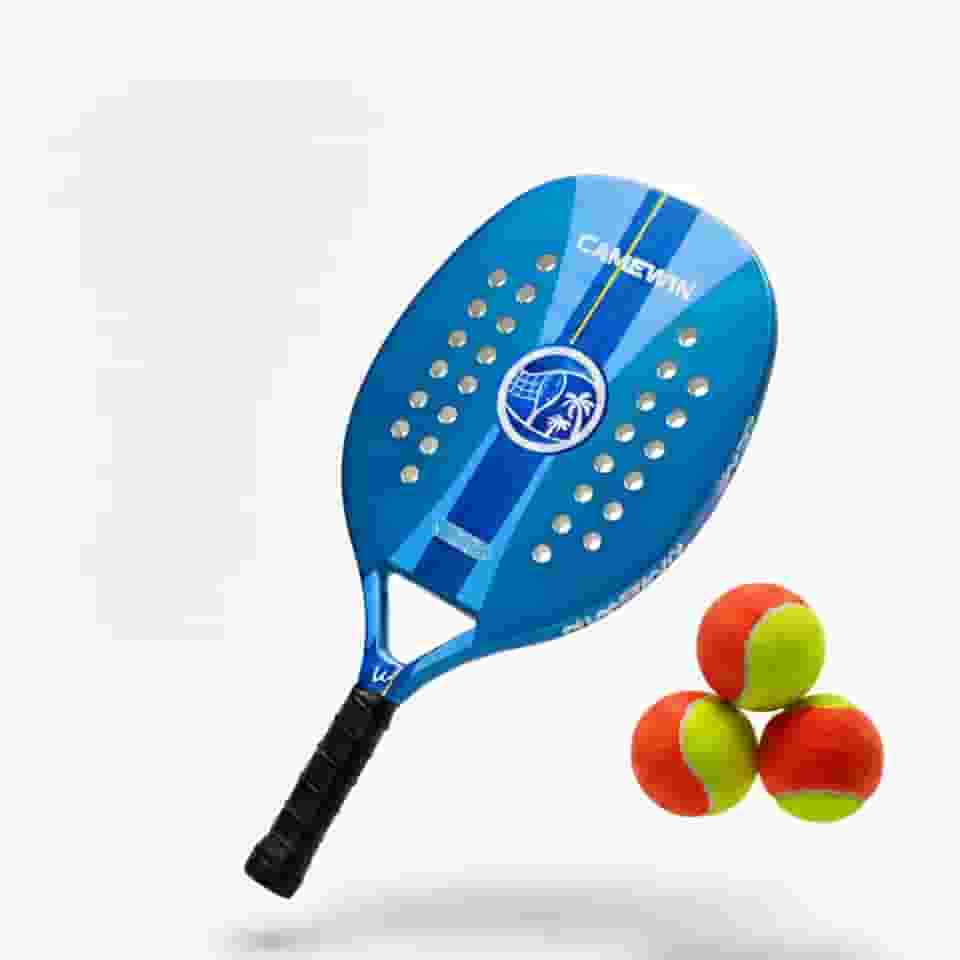 Kit Completo Raquete de Beach Tennis Com Estojo Protetor + 3 Bolinhas Pack de Treino para Jogadores Iniciantes ou Intermediários Treino e Diversão