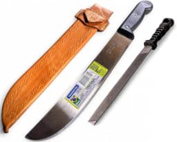 Facão Para Mato Tramontina De 10 a 20 Polegadas Com Bainha em Couro Legitimo E Lima Para Afiar