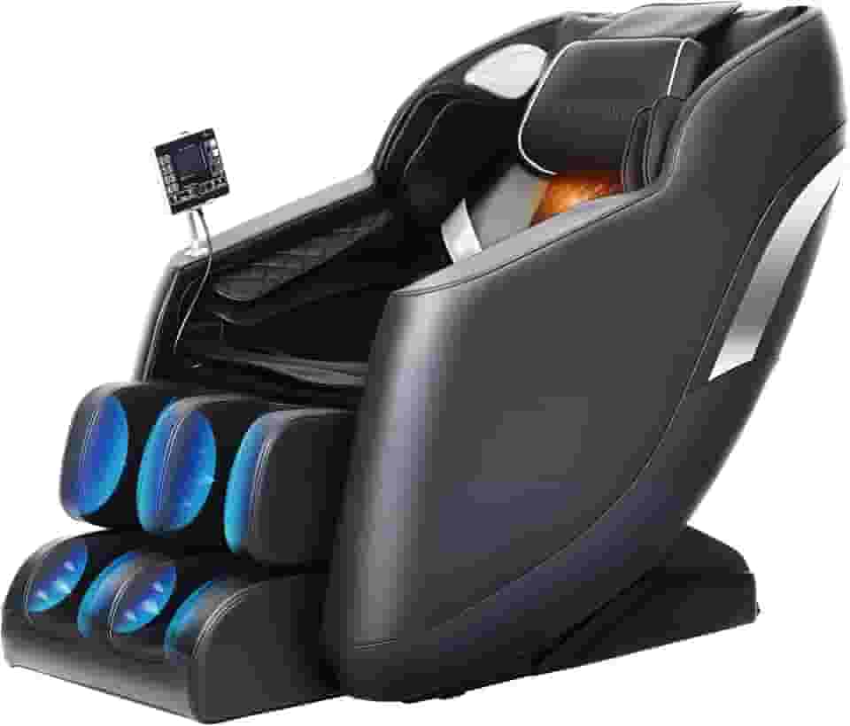Redcamp Cadeira de massagem 2025 Full Body Zero Gravity SL-Track Shiatsu cadeira reclinável com calor, controle de IA, varredura corporal, preta