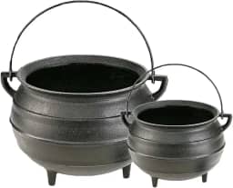 Jogo 2 Caldeirões Extramil Tripé Ferro Fundido 1,0L e 4,0L