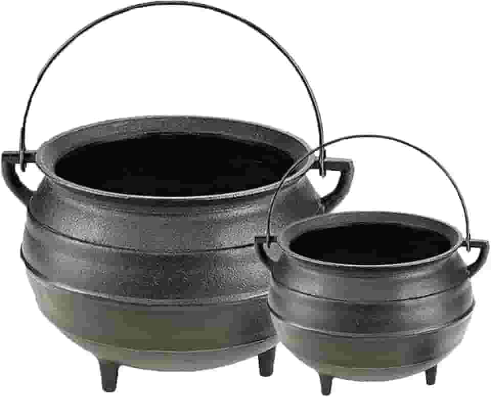 Jogo 2 Caldeirões Extramil Tripé Ferro Fundido 1,0L e 4,0L