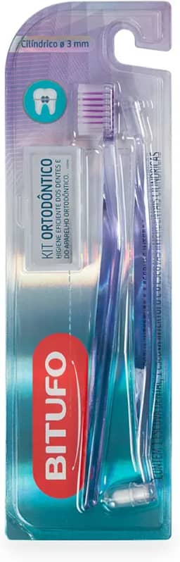 Kit Escovas Ortodônticas Bitufo: 1 Class Orto, 1 Intertufo e 6 Interdentais Cônicas 3 a 6, 2 milímetros, Bitufo